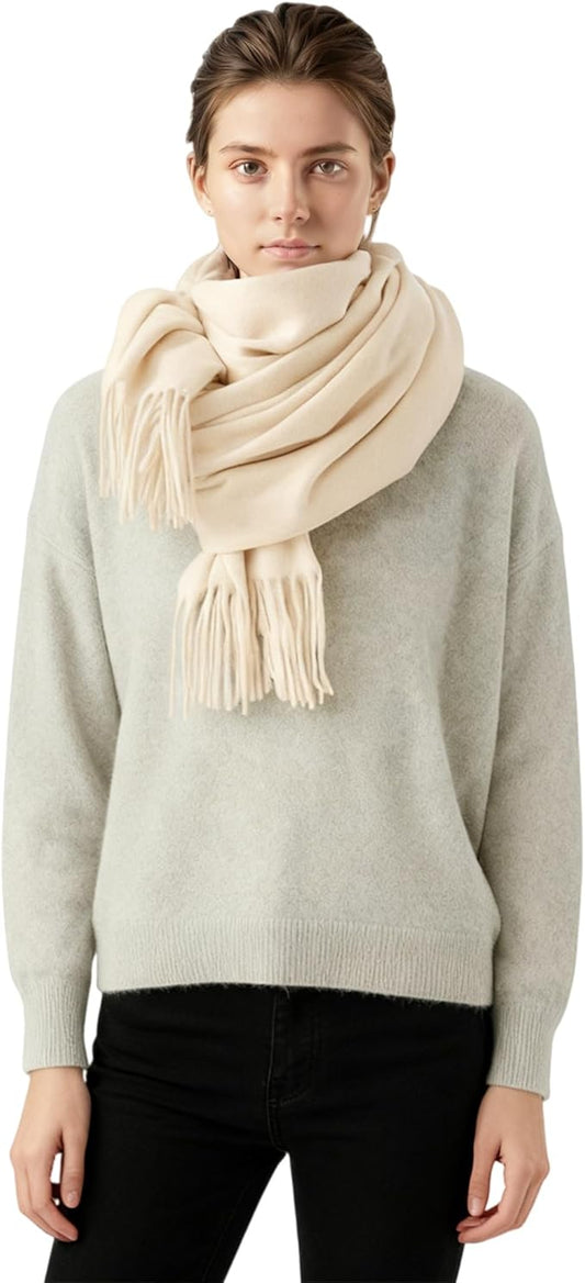 Temminc Winter Scarf for Women - Soft Warm Pashmina Shawl Wrap, Lightweight Fashion Blanket Travel Shawl, Solid Color Scarf