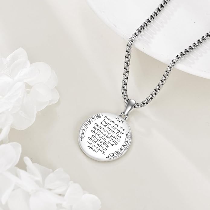 YFN Patron Saint Necklace Sterling Silver Amulet Medal Pendant Religious Protector Jewelry Gifts for Women Men