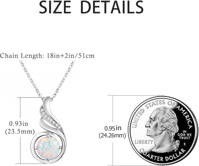 TANGPOET Birthstone Gemstone Necklaces for Women 925 Sterling Silver Dainty Pendant Jewelry Valentines Mothers Day Christmas Birthday Gifts for Mom Girlfriend Wife Daughter