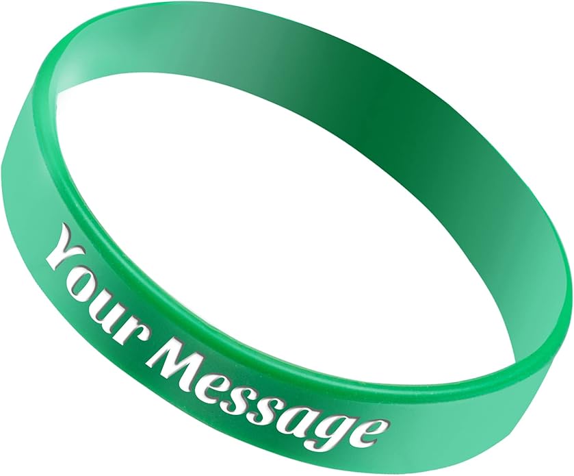 50Pcs Custom Silicone Wristbands Personalized Debossed Rubber Bracelets for Motivation, Party favors, Events, Birthdays, Awareness