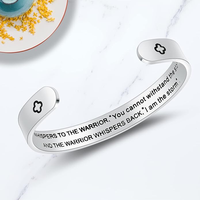 TONY & SANDY Inspirational Bracelets for Women Teen Girls Personalized Gifts for Daughter Granddaughter Mom Sister Friends Stainless Steel Engraved Cuff Birthday Easter Christmas
