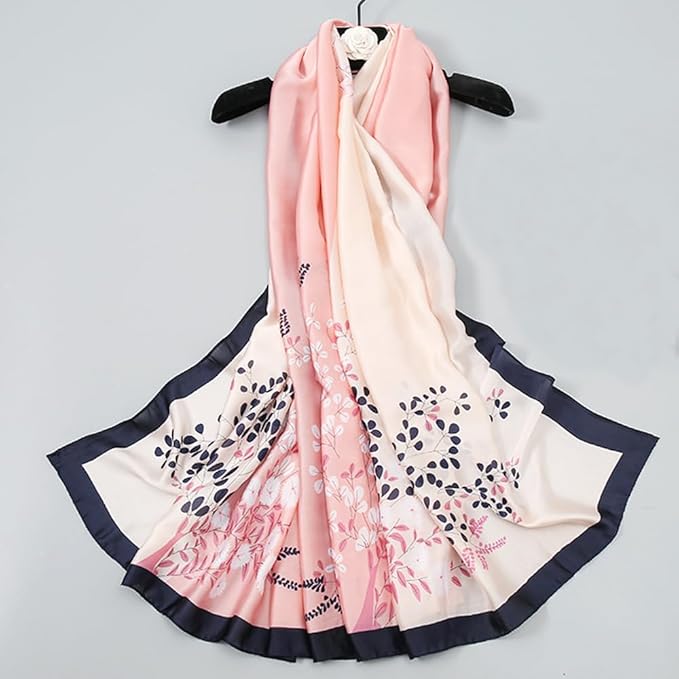 Clysoru Silk Scarf For Women Hair Scarves Lightweight Satin Elegant Shawl Wraps Bufanda Mujer Fashion Accessories 70.8"X35.4"