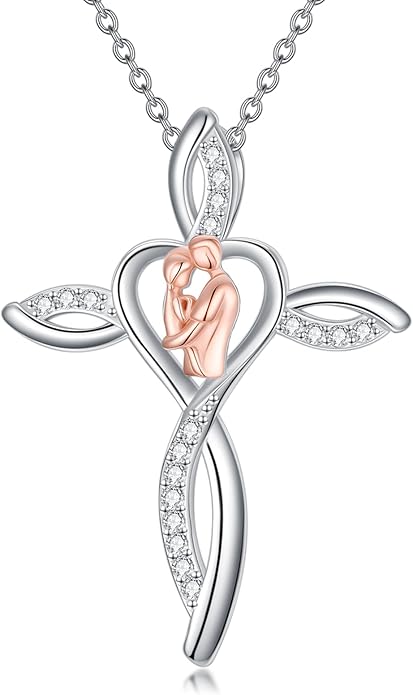 Mother's Day Necklace Gifts 925 Sterling Silver Mom/Wife/Grandma/Nana/Family I Love You Mom Necklace for Women Jewelry Birthday Gifts for Couple