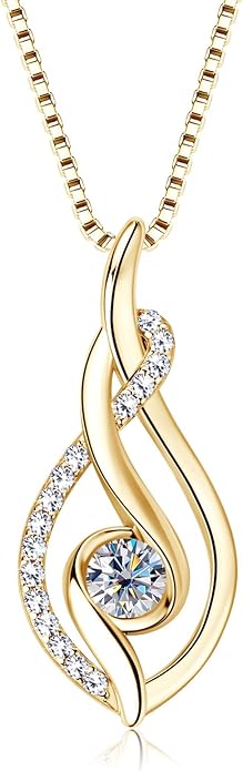 Moissanite Infinity Pendant Necklace for Women 925 Sterling Silver Love Necklace Birthday Dainty Infinity Knot Necklace Mom Wife Girlfriend Gift