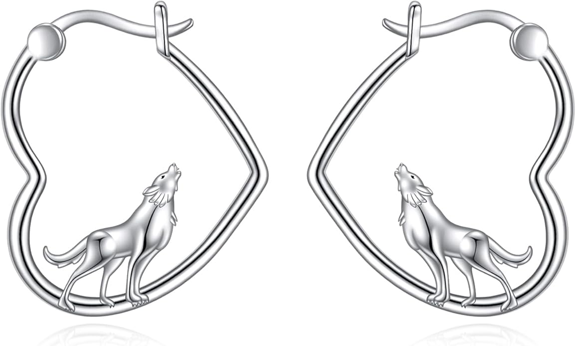 YFN Animal Earrings Sterling Silver Animal Heart Hoop Dangle Earrings Cute Jewelry Gifts for Women