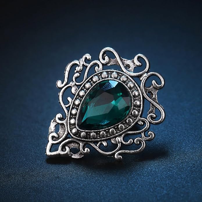 Vintage Silver Color Men's Brooches for Women Lovely Water Drop Badge Flame Crystal Brooch Lapel Pins Fashion Jewelry