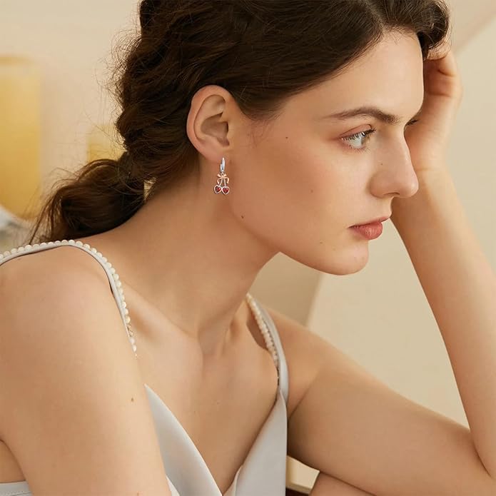 MONGAS Dragonfly/Sunflower/Hummingbird/Sand Dollar/Crab/Champagne/Arrow/Cherry/Ankh/Sloth Earrings for Women Sterling Silver Dragonfly/Sunflower/Hummingbird/Sand Dollar Jewelry for Women