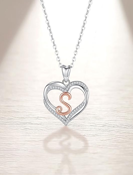 INFUSEU Unique Initial Necklaces for Women Girls Small Heart Letter Jewelry, Meaningful Personalized Gifts