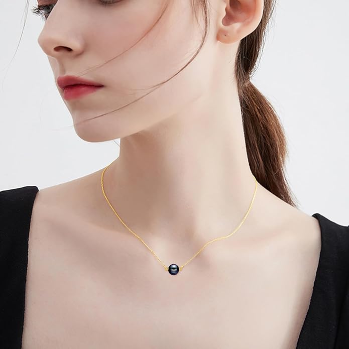 KECHO 14K Real Gold Freshwater Cultured Pearl Pendant Necklace 14K Solid Gold Jewelry Anniversary Birthday Gifts for Women