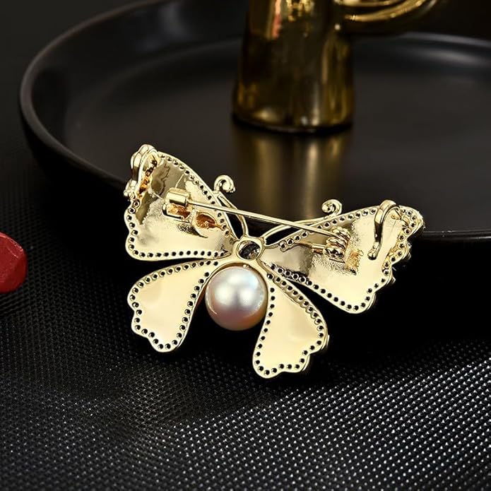 UNVAK Animal Brooches for Women Pearl Rhinestones Animal Brooch Pin Cute Animal Jewelry Gift for Wife Mom Girlfriends