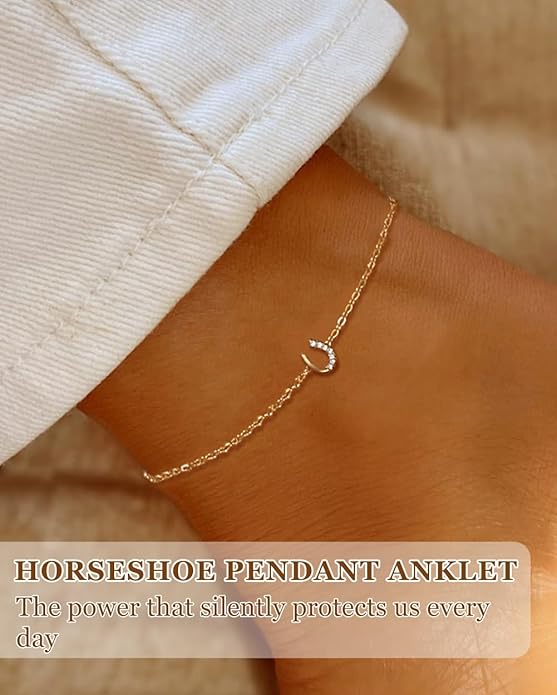 Gold Ankle Bracelets for Women Waterproof - 18K Gold Plated Stainless Steel Dainty Heart Anklets, Non Tarnish Meaningful Gifts for Her Sister Best Friend or Yourself