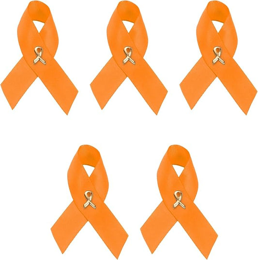 1/2/5/10/25/50/100pcs Satin Awareness Ribbon Pins (Pick your color), for Cancer & Disease Awareness, Bulk Quantities for Fundraising, Events, Gift Giving