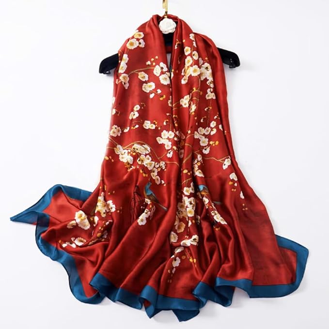 Clysoru Silk Scarf For Women Hair Scarves Lightweight Satin Elegant Shawl Wraps Bufanda Mujer Fashion Accessories 70.8"X35.4"