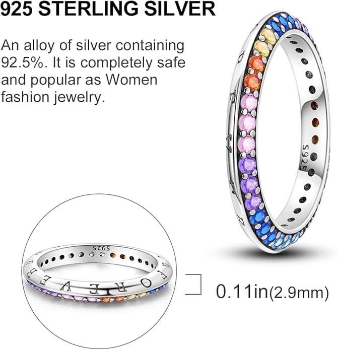 NARMO 925 Sterling Silver Rings for Women Evil Eyes Rings Entwined Line Cubic Zirconia Rings Simple Stackable Finger Rings Engagement Ring Personality Rings Size 6-9