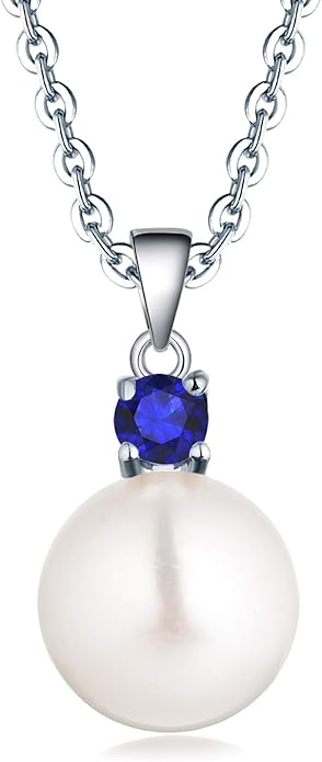 925 Sterling Silver Freshwater Cultured Pearl Pendant Necklace JO WISDOM Jewelry for Women,Girls