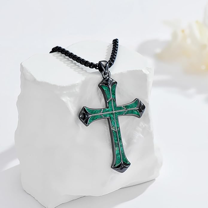 Cross Necklace for Men 925 Sterling Silver Celtic Cross Pendant Christian Jewelry Religious Christmas Gifts for Women