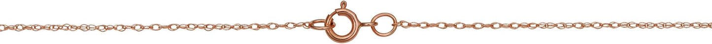 Kooljewelry Real 14k Rose Gold Rope Chain Pendant Necklace for Women (0.7 mm, 0.9 mm, 1 mm or 1.3 mm)
