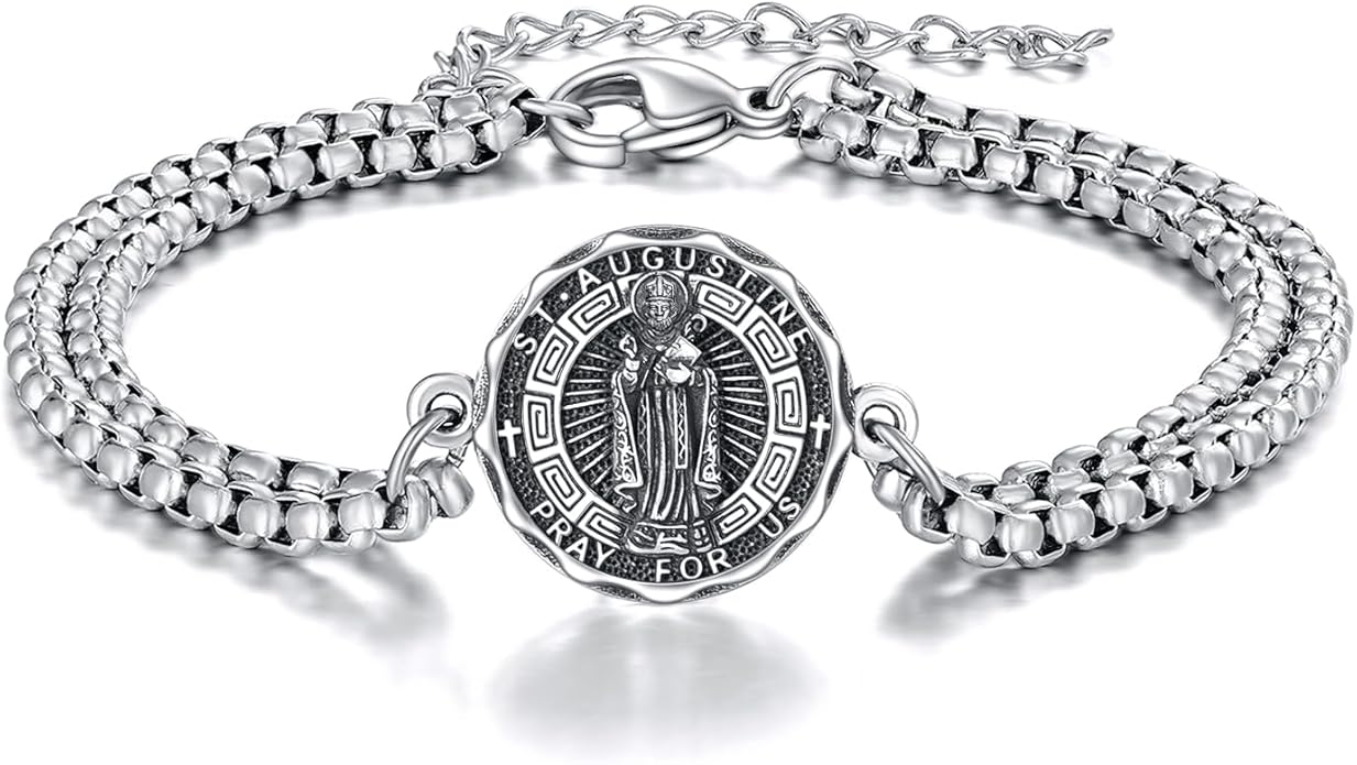 YFN Patron Saint Bracelet Sterling Silver Religious Protector Bracelet Jewelry Gift for Women Men