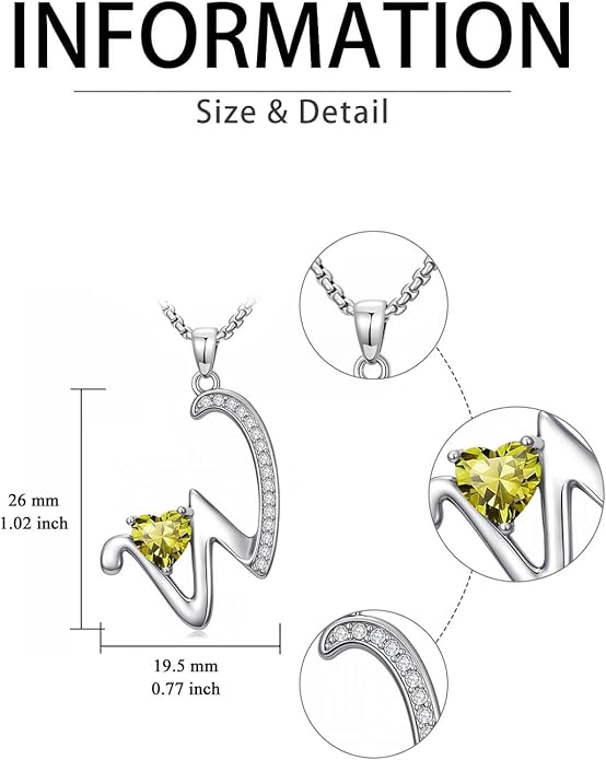 Christmas Gifts for Women Alphabet A to Z Initial Birthstone Pendant Necklaces for Women - 18k White Gold Plated Personalized Name Jewelry Valentine Mothers Day Birthday Gifts for Women Her Girlfriend