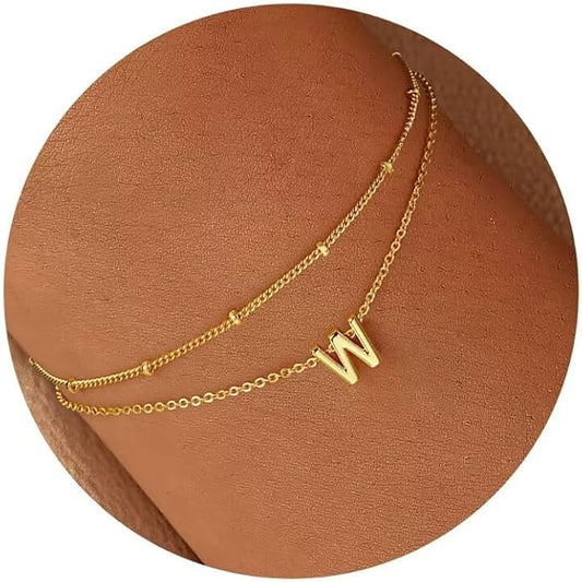 Turandoss Gold Initial Bracelets for Women, Dainty 18K Real Gold Plated Layered Letter A-Z Initial Bracelets Personalized 26 Alphabet Monogram Gold Bracelets for Women Jewelry Gifts Trendy