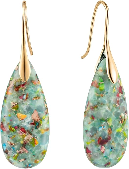 SELOVO Stone Fishhook Dangle Drop Earrings Statement Earrings for Women Stone