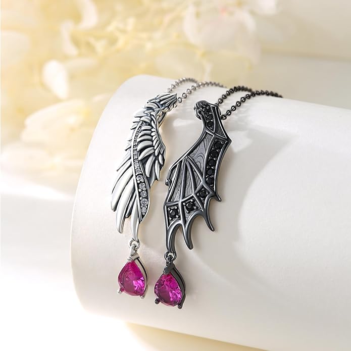 OHAYOO Dragon Phoenix Matching Necklace for Couples 925 Sterling Silver Yin Yang Pendant Necklaces for Couples Jewelry for Him and Her