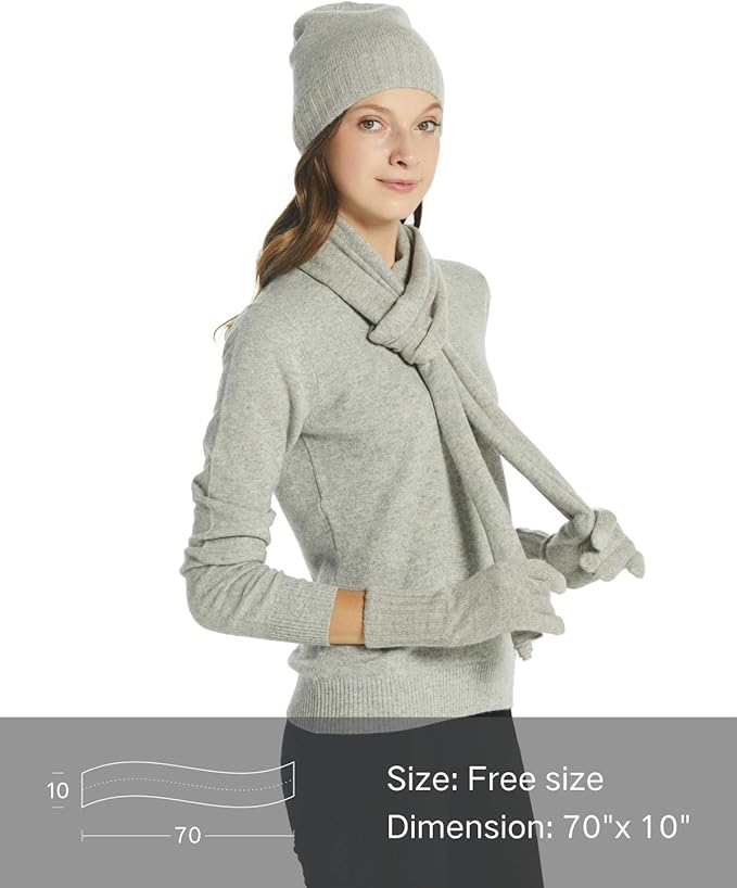 EURKEA 100% Cashmere Winter Scarf in Solid Colors with Gift Box for Women, Warm & Soft & Lightweight, Gift Ready