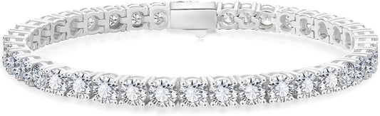 KRKCLIFE Tennis Bracelets for Women Men, 14K Gold Plated Hypoallergenic Classic Round AAAAA Cubic Zirconia, 3/4/5mm Width, Elegant Jewelry Anniversary Birthday Gifts for Her Him Wife Mom 6.5-8 Inch