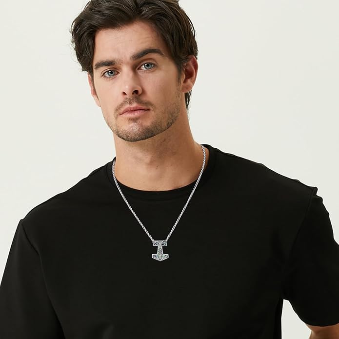 KoyeKei Viking Necklace for Men 925 Sterling Silver Viking Norse Pagan Jewelry Gifts for Women