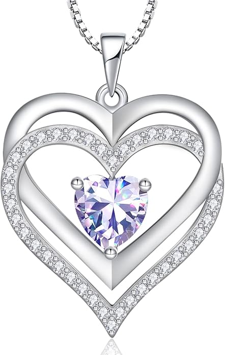RIVIKO Infinity Heart Symbol Necklace for Women 925 Sterling Silver Love Heart Pendant Valentine's Day Mother's Day Anniversary Birthday Christmas Jewelry Gifts for Women Mom Wife Sister Her Friends