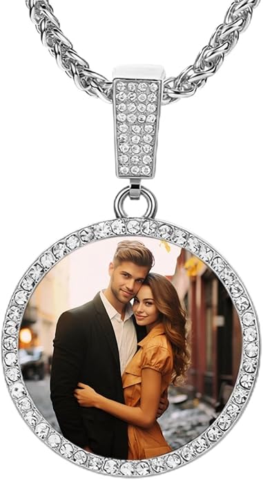 CLYLIFE Picture Necklace Personalized Photo,Custom Disc/Heart Pendant for Men Women Dad Mom Customized Necklace with Chain Photos Memorial Gifts for Mother's Day, Birthday, Anniversary
