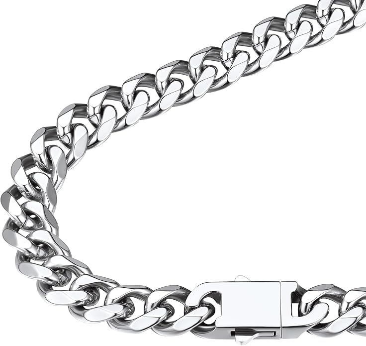 FindChic Cuban Link Chain for Men, 6/9/12mm Necklace Chain, Black/Gold Plated/Stainless Steel Necklace, Hypoallergenic & Tarnish-Proof Men's Jewelry Hip Hop Accessories, 18-30" Length Options