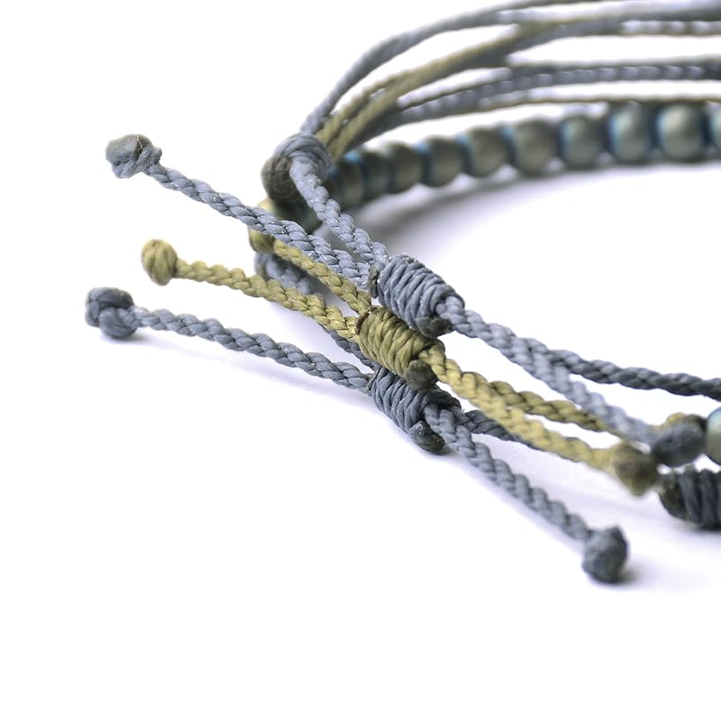 Handmade Natural Stone Beaded Healing Bracelet Gift for Men Adjustable Rope String Bracelet (Hematite/Reiki, Adjustable)
