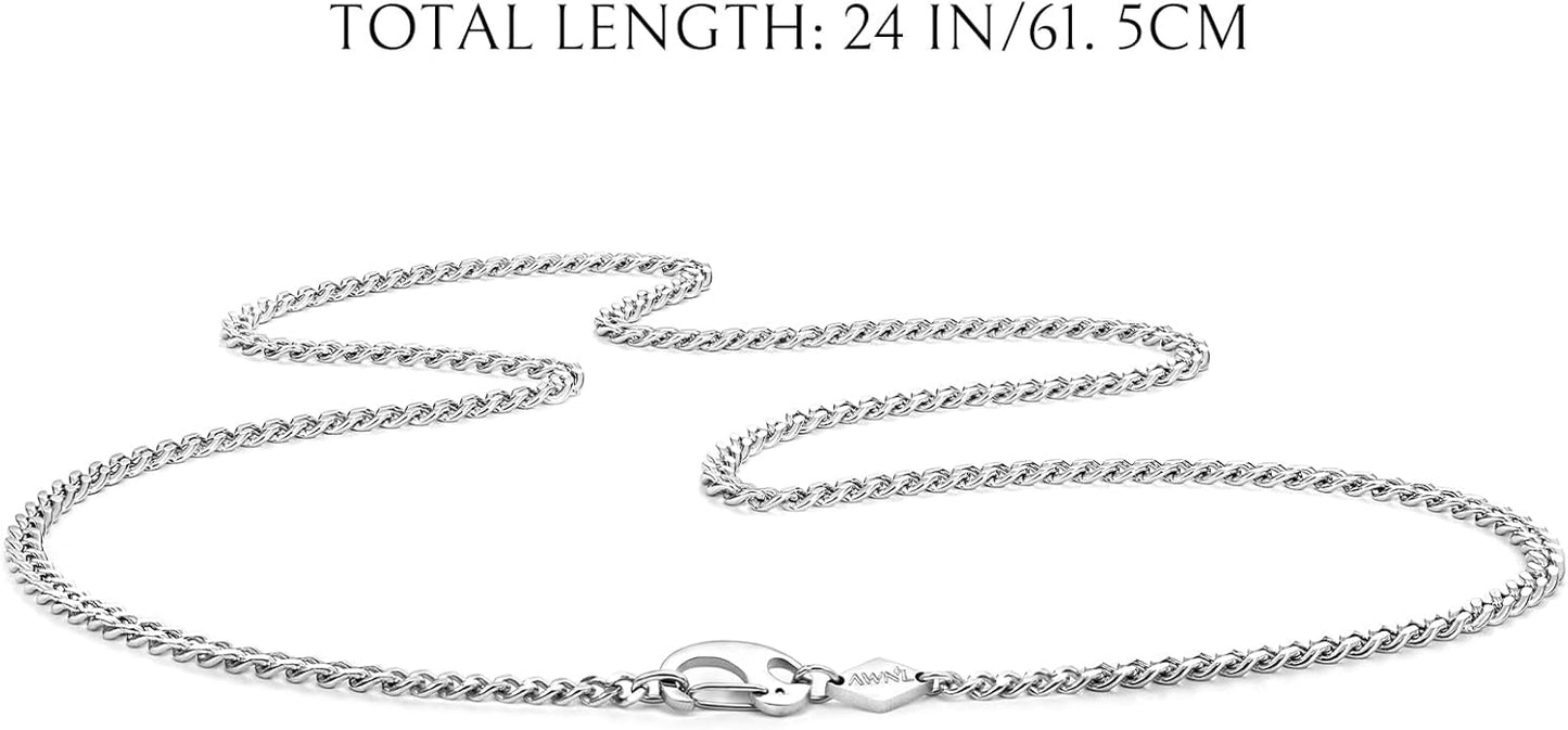 AWNL Dumortierite Moving Ball Necklace for Men Sterling Silver Engraved Runes Natural Gemstone Premium Pendant Necklace with Stainless Steel Chain Gift for Men 24 Inch
