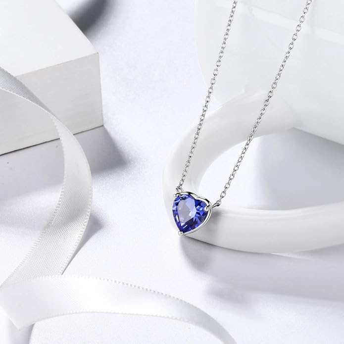 Aurora Tears 925 Sterling Silver 12 Birthstone Hearts Jewelry Women Crystal Wedding/Engagement/Bridal Heart Necklace/Earring/Ring/Bracelet Sets Jewellery
