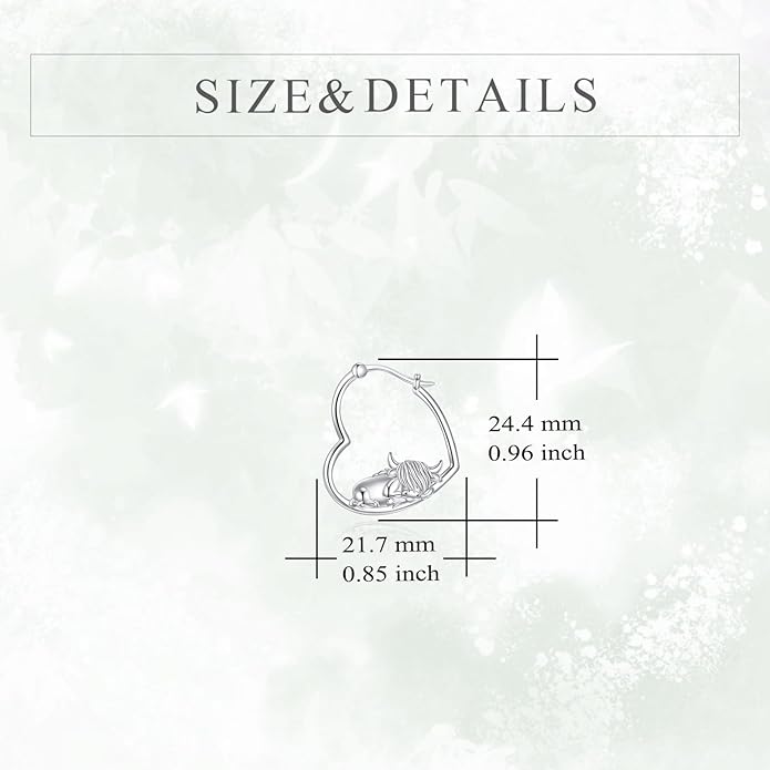 YFN Animal Earrings Sterling Silver Animal Heart Hoop Dangle Earrings Cute Jewelry Gifts for Women