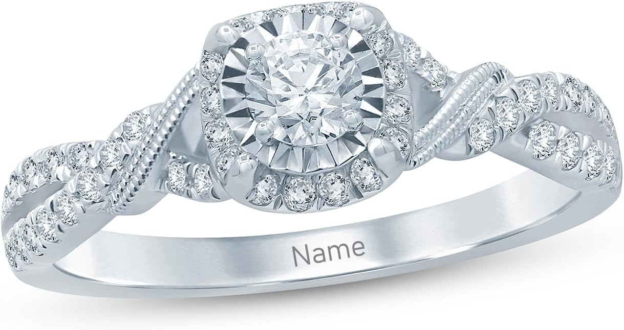 Rikelus Moissanite Engagement Ring Sets for Couples,10K 14K 18K Solid Gold Heart/Princess/Round Cut Bridal Ring Sets,Customized Matching Wedding Bands Set for Men and Women Free Engraving