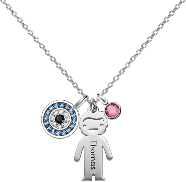 PEIMKO Evil Eye Necklace for Women 925 Sterling Silver Greek Protection Evil Eye Necklaces Jewelry Amulet Gift for Women