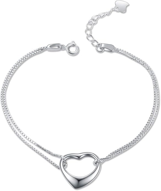 YFN Anklets Bracelet for Women Sterling Silver Butterfly Heart Tree Hummingbird Cardinal Anklet Charm Chain Bracelet Beach Foot Jewelry for Women