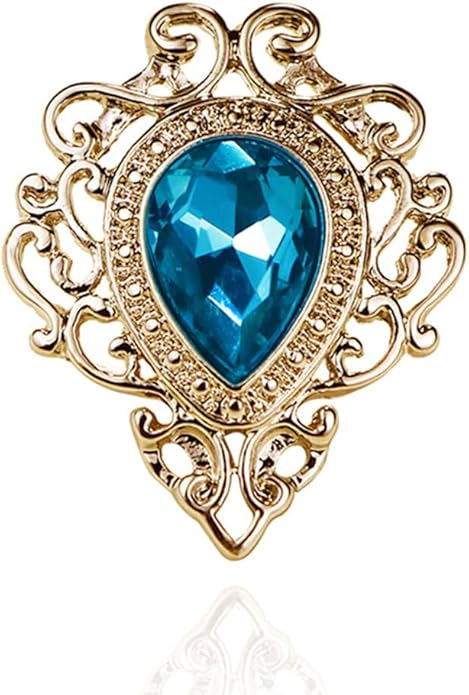 Vintage Silver Color Men's Brooches for Women Lovely Water Drop Badge Flame Crystal Brooch Lapel Pins Fashion Jewelry