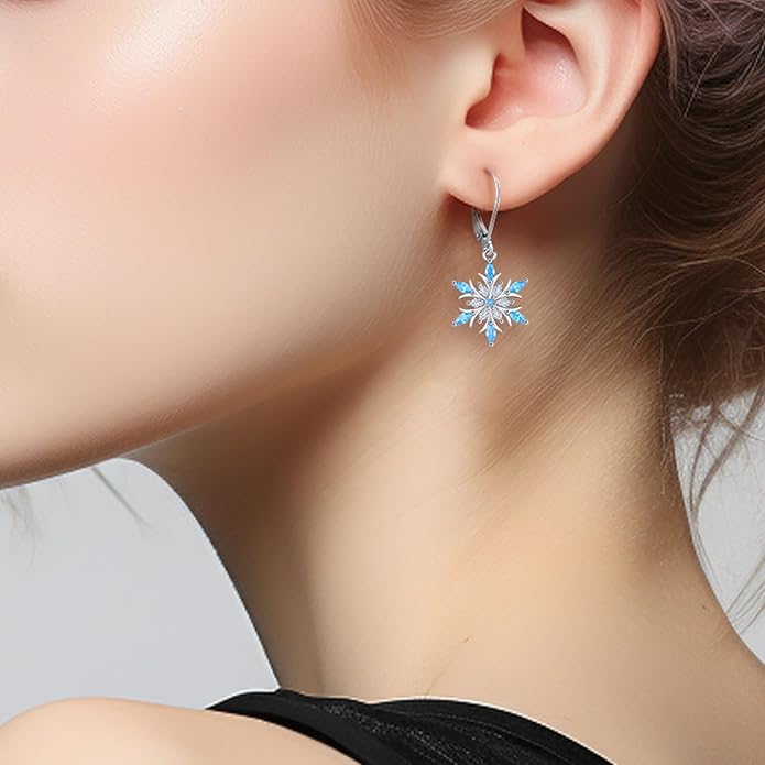 Sterling Silver Tree of Life/Flower/Bee/Animals/Cat/Hummingbird Dangle Earrings Moonstone Turquoise Drop Leverback Earrings Jewelry Gifts