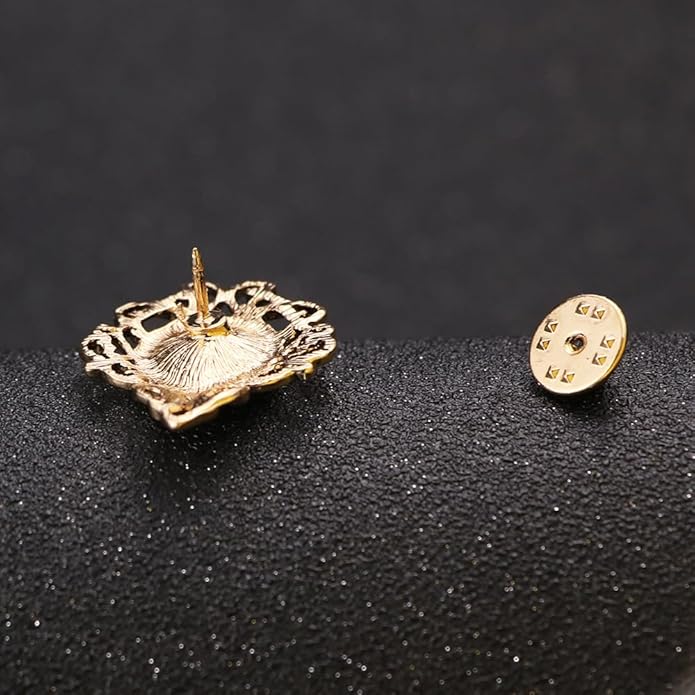 Vintage Silver Color Men's Brooches for Women Lovely Water Drop Badge Flame Crystal Brooch Lapel Pins Fashion Jewelry