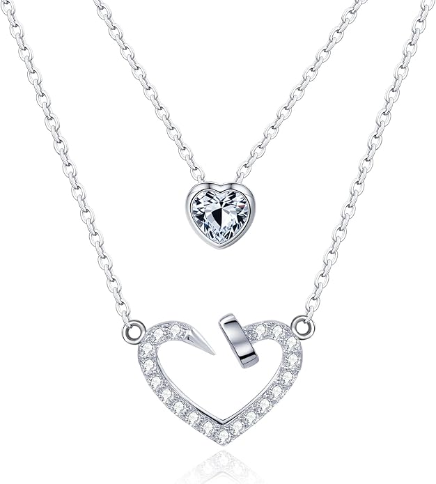 Copper Alloy 14K Gold Plated | 14K Platinum Plated Necklace for Women Double Layer Pendant Necklace Fashionable Multi-Layer Jewelry