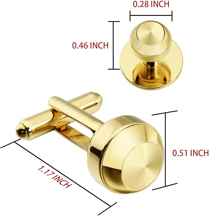 HAWSON Cufflinks and Studs for Men-Fashion Men Vintage Enamel Carbon Fiber Tuxedo Shirt Cufflinks and Studs Set for Regular Wedding Business Accessories