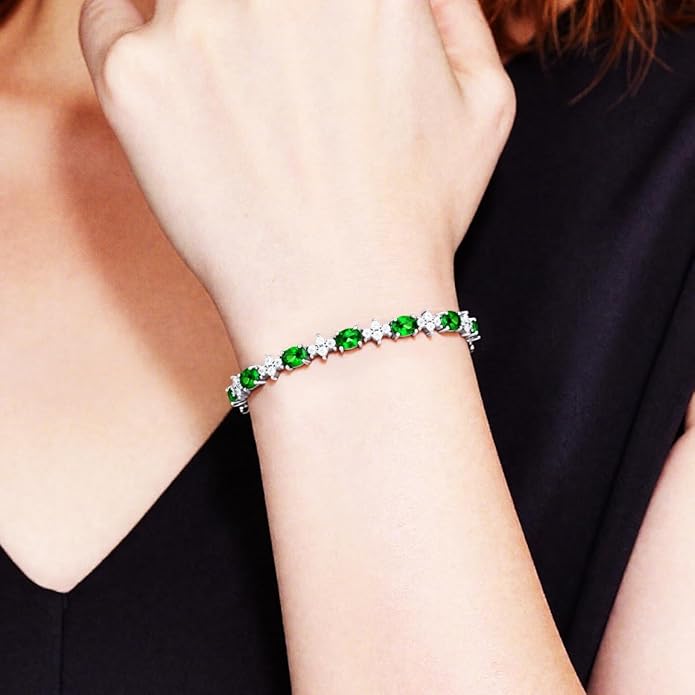 Tennis Birthstone Bracelets Sterling Silver Bracelets Charm Jewelry Birthday Gifts for Women,Girlfriend,Wife,Mom - Graduation, Friendship,Birthday, Anniversary