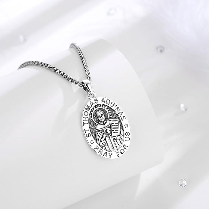 EUDORA 925 Sterling Silver St Christopher/St Benedict/St Michael/Virgin Mary/San Judas Tadeo/Good Shepherd Cross/Archangel Necklace Medal Pendant Protection Religious Amulet Jewelry For Men Women