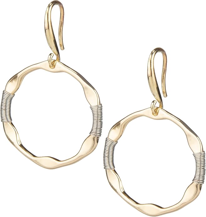 SPUNKYsoul Handmade Classy Gold and Silver Wire Wrapped Earrings for Women