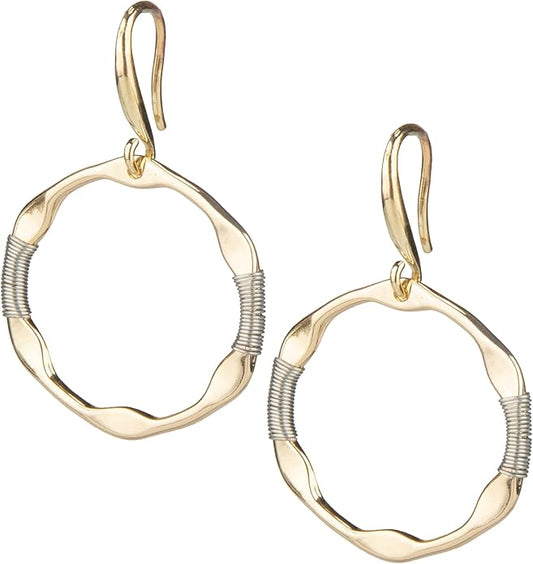 SPUNKYsoul Handmade Classy Gold and Silver Wire Wrapped Earrings for Women