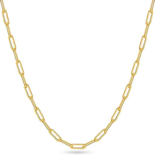 OCHCOH 925 Sterling Silver Clasp 2.5/3/4/5mm Paperclip Chain for Women Silver Chain Necklace 16, 18, 20, 22, 24, 26, 30 Inches
