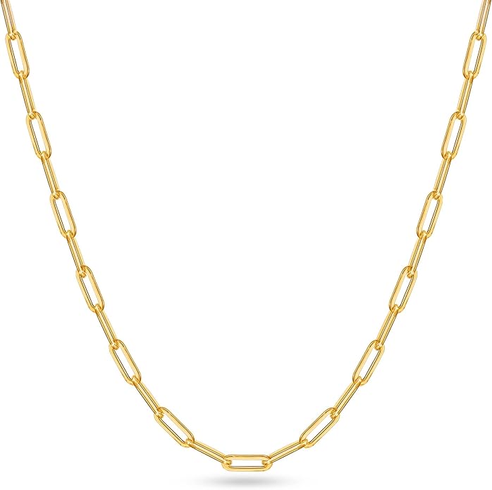 OCHCOH 925 Sterling Silver Clasp 2.5/3/4/5mm Paperclip Chain for Women Silver Chain Necklace 16, 18, 20, 22, 24, 26, 30 Inches